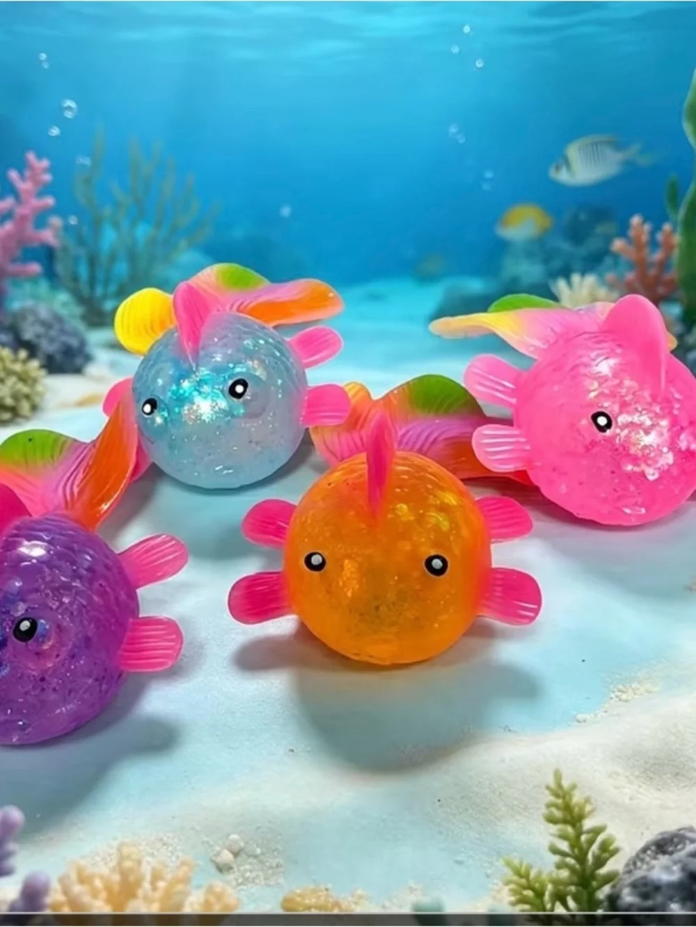 Colorful Floating Fish Toy - Pink, Blue, Purple, Orange 1pc.